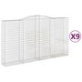 Voir la diapositive 2 : VIDAXL Paniers a gabions arques 9 pcs 400x50x220/240 cm Fer galvanise