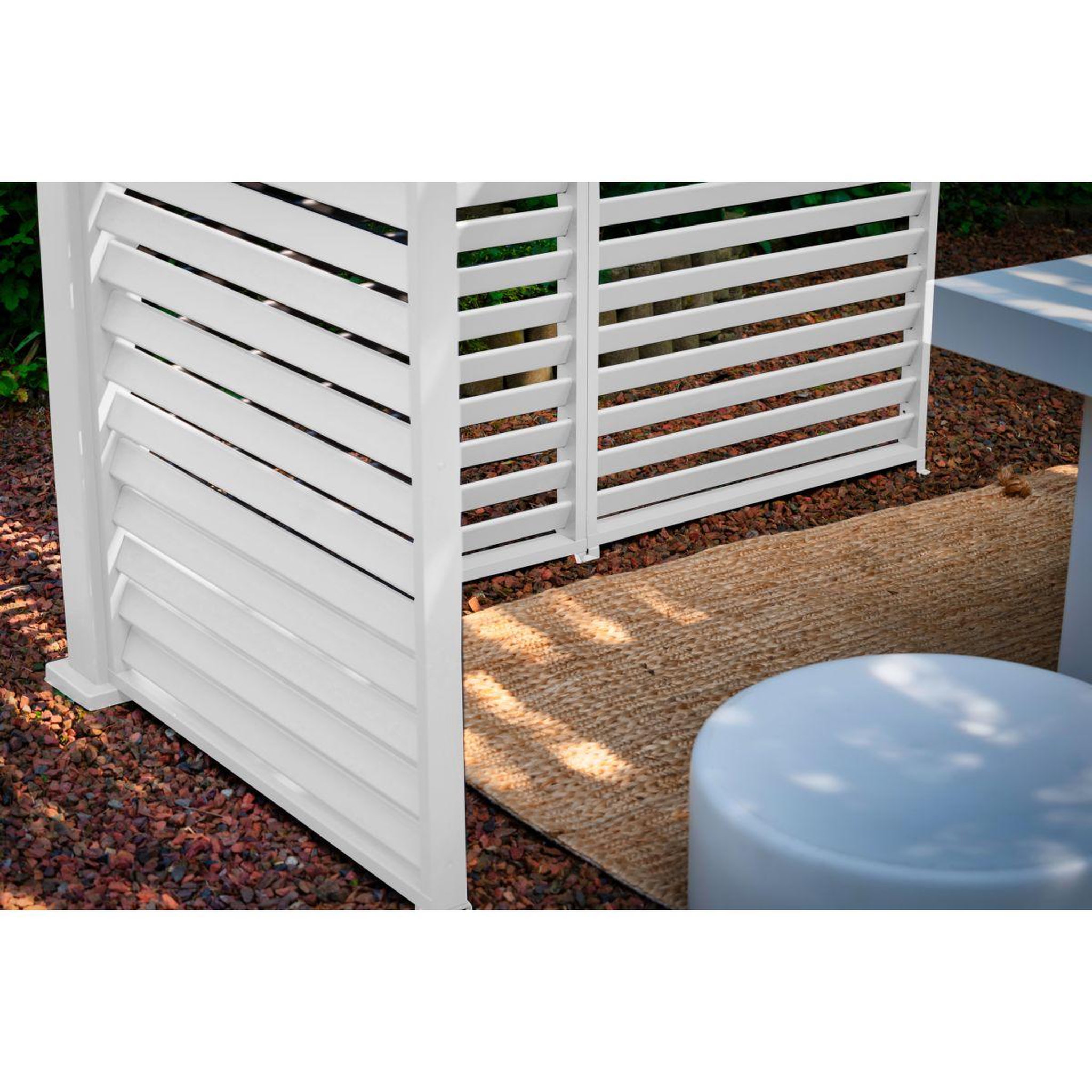 Voir la diapositive 2 : OMBREA Panneau brise-vue 1,2m blanc Aluminium pour pergola bioclimatique OMBREA®