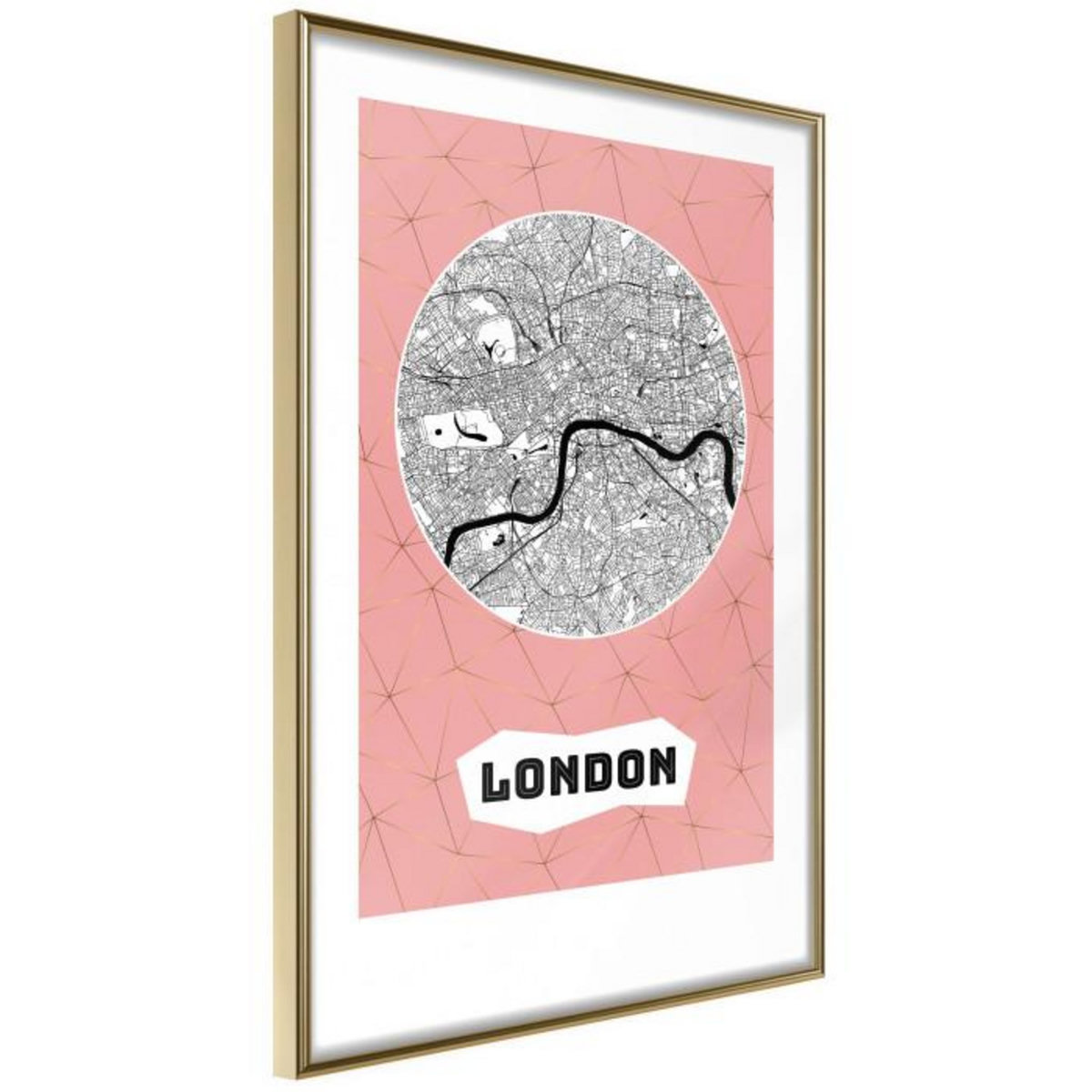 Paris Prix Affiche Murale Encadrée  City map London Pink