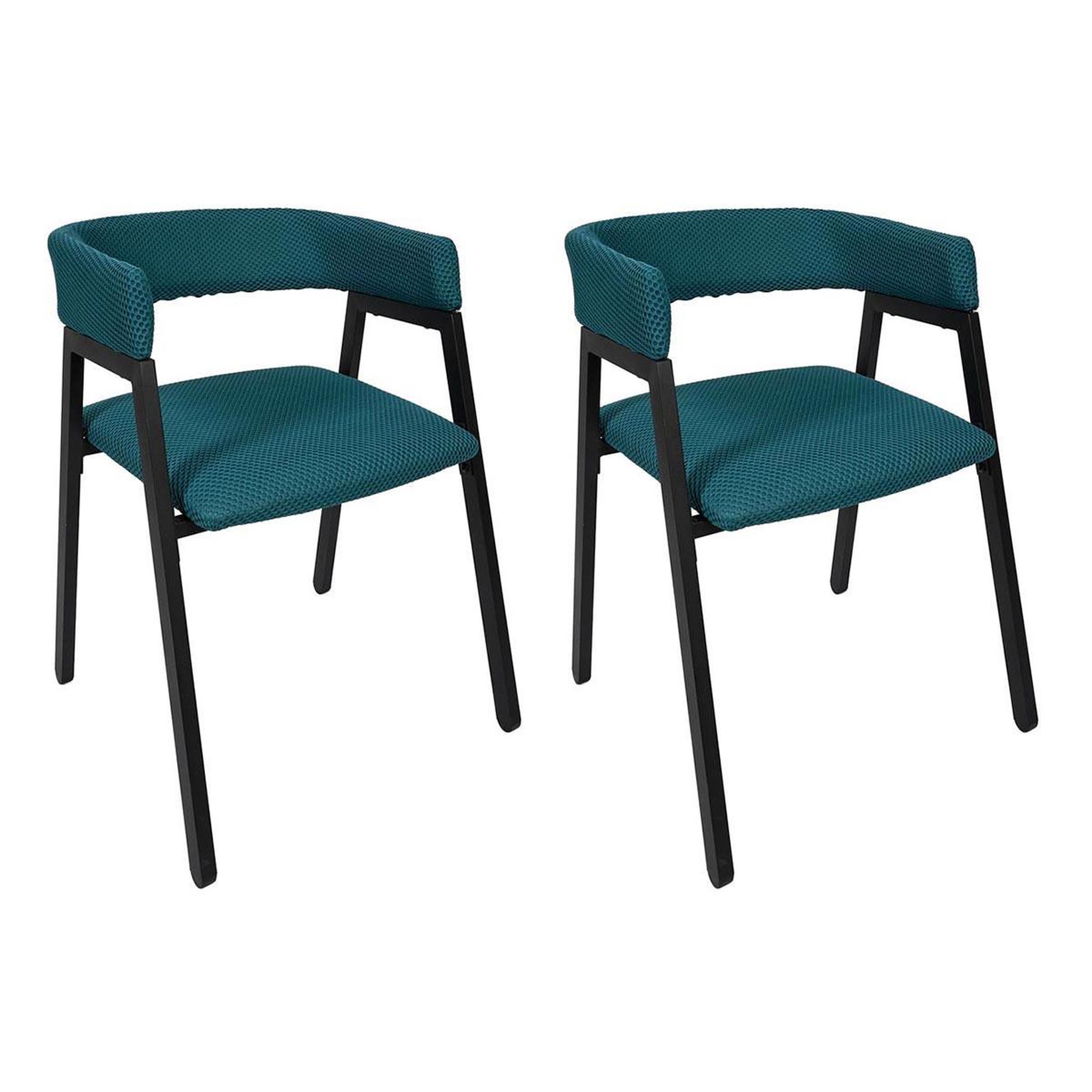 The Home Deco Factory Lot de 2 chaises design  atome  74cm bleu