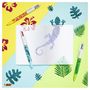 Voir la diapositive 3 : BIC Lot de 3 stylos bille 4 couleurs rétractable pointe moyenne Velours 1jaune/1bleu/1vert à motifs
