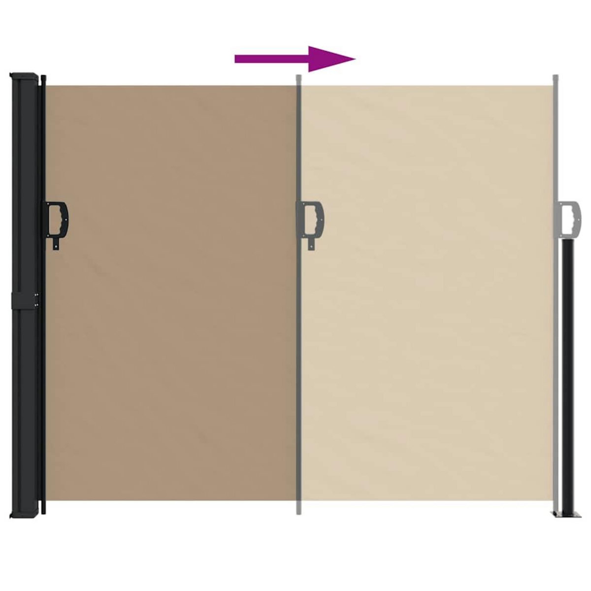 VIDAXL Auvent lateral retractable taupe 160x500 cm