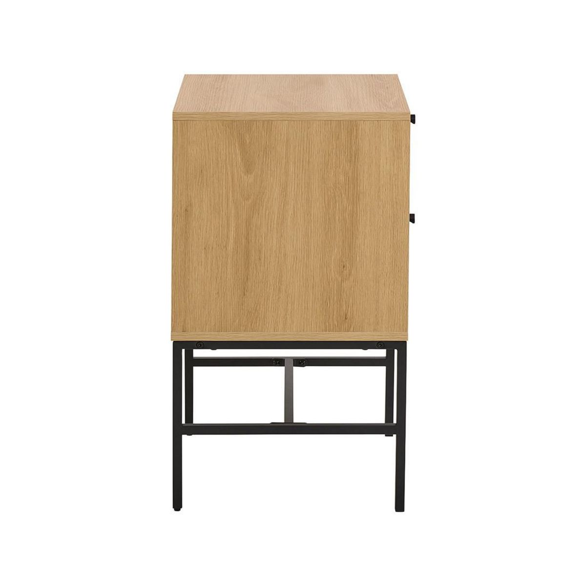 LISA DESIGN Marc - table de chevet - effet bois - pieds en métal - 2 tiroirs