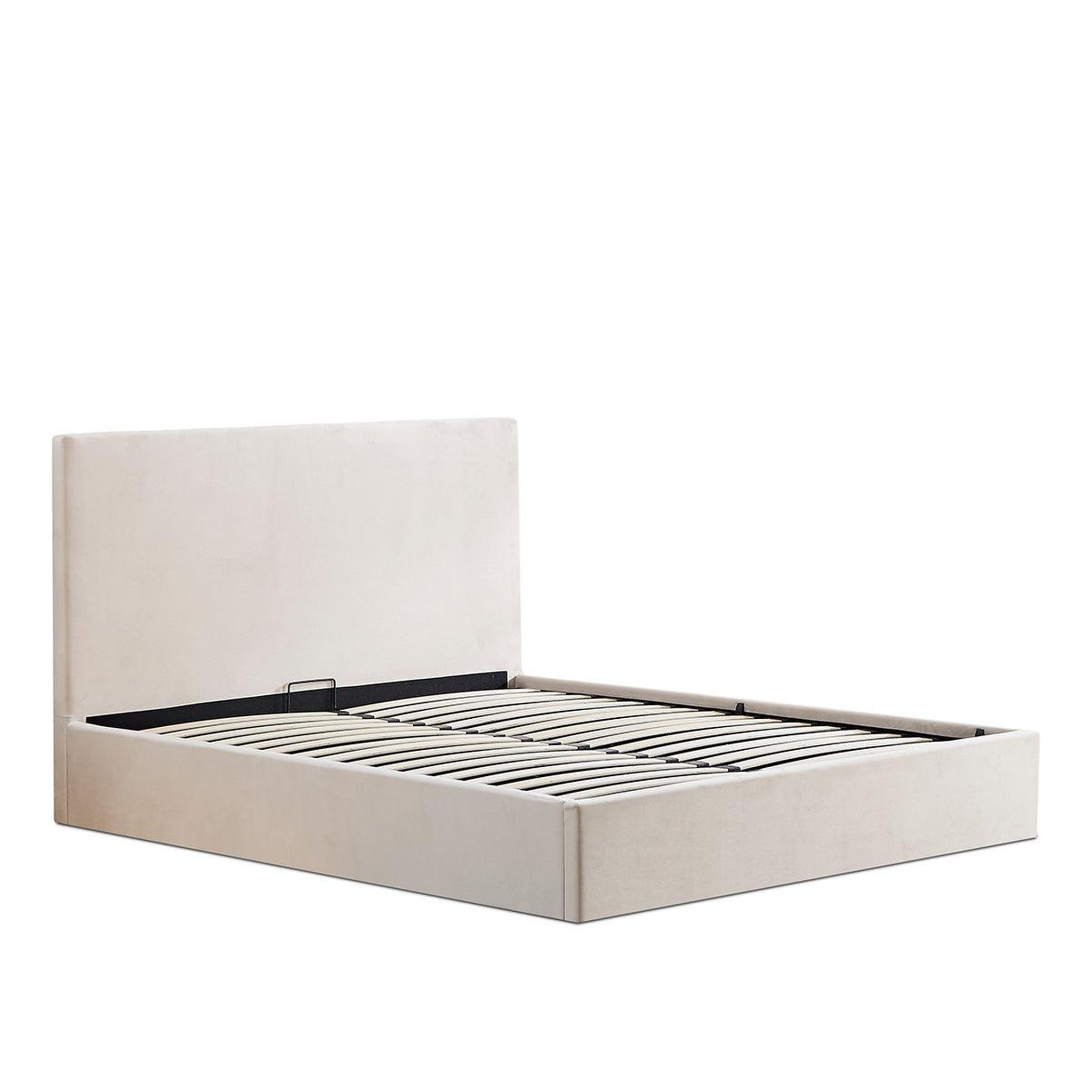 Voir la diapositive 4 : OLYMPE LITERIE Olympe literie | lit coffre velours beige nemesis 2 places