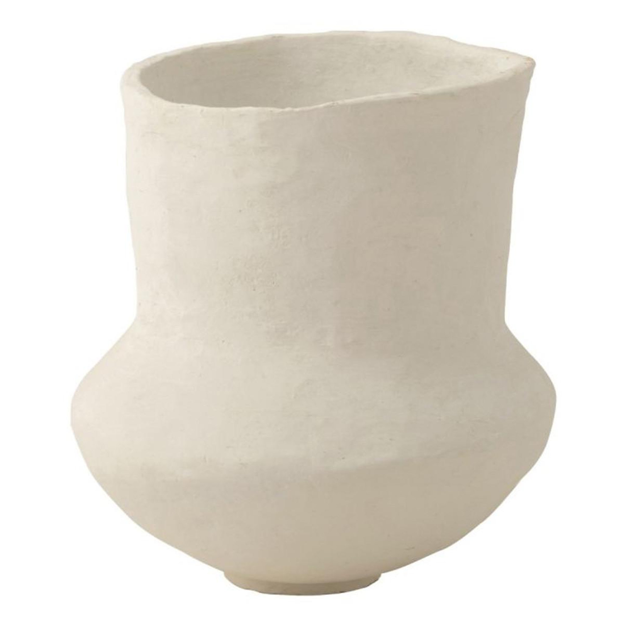 J-LINE Pot en papier mâché  archaique  45cm blanc
