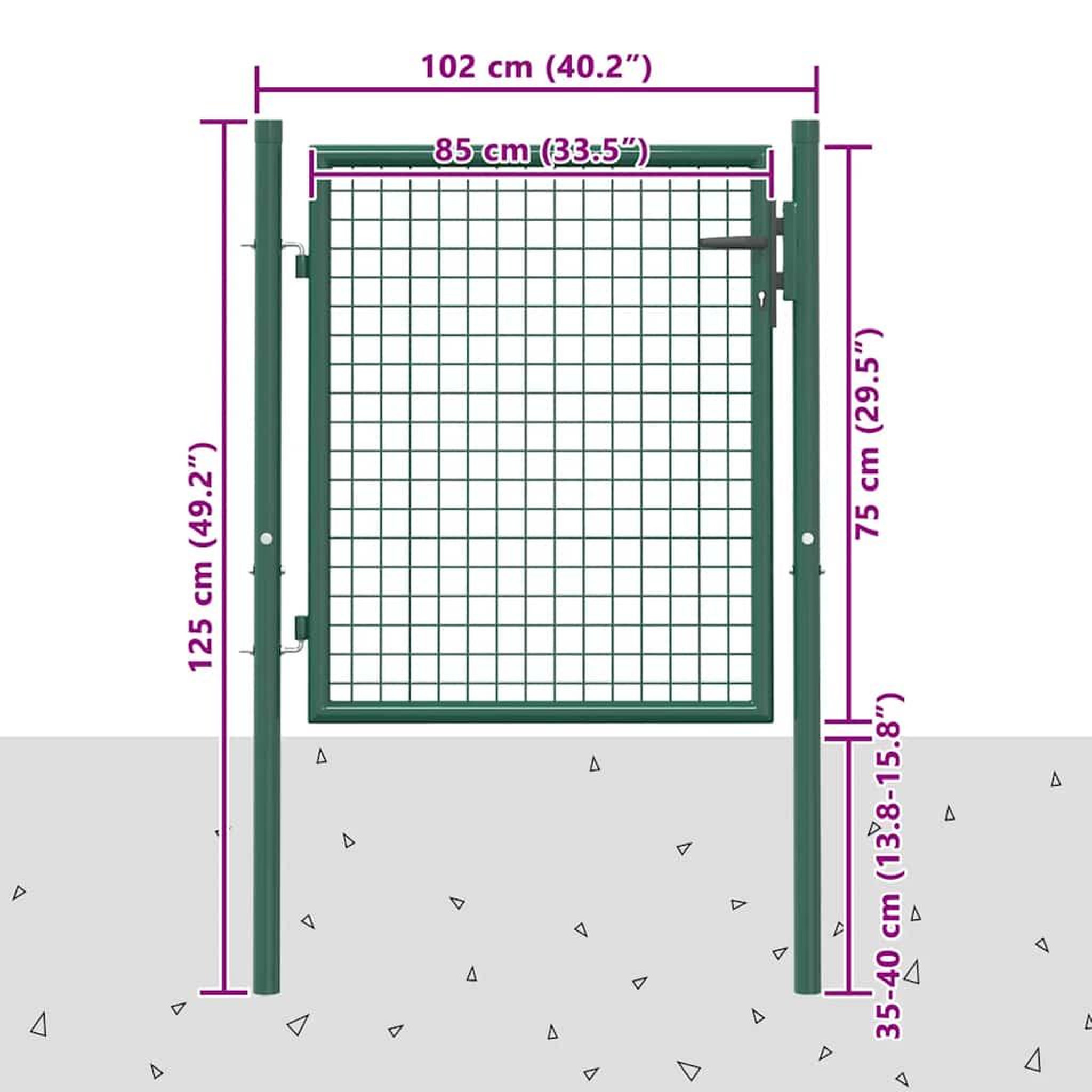 Voir la diapositive 6 : VIDAXL Portail de cloture en acier 100x75 cm vert