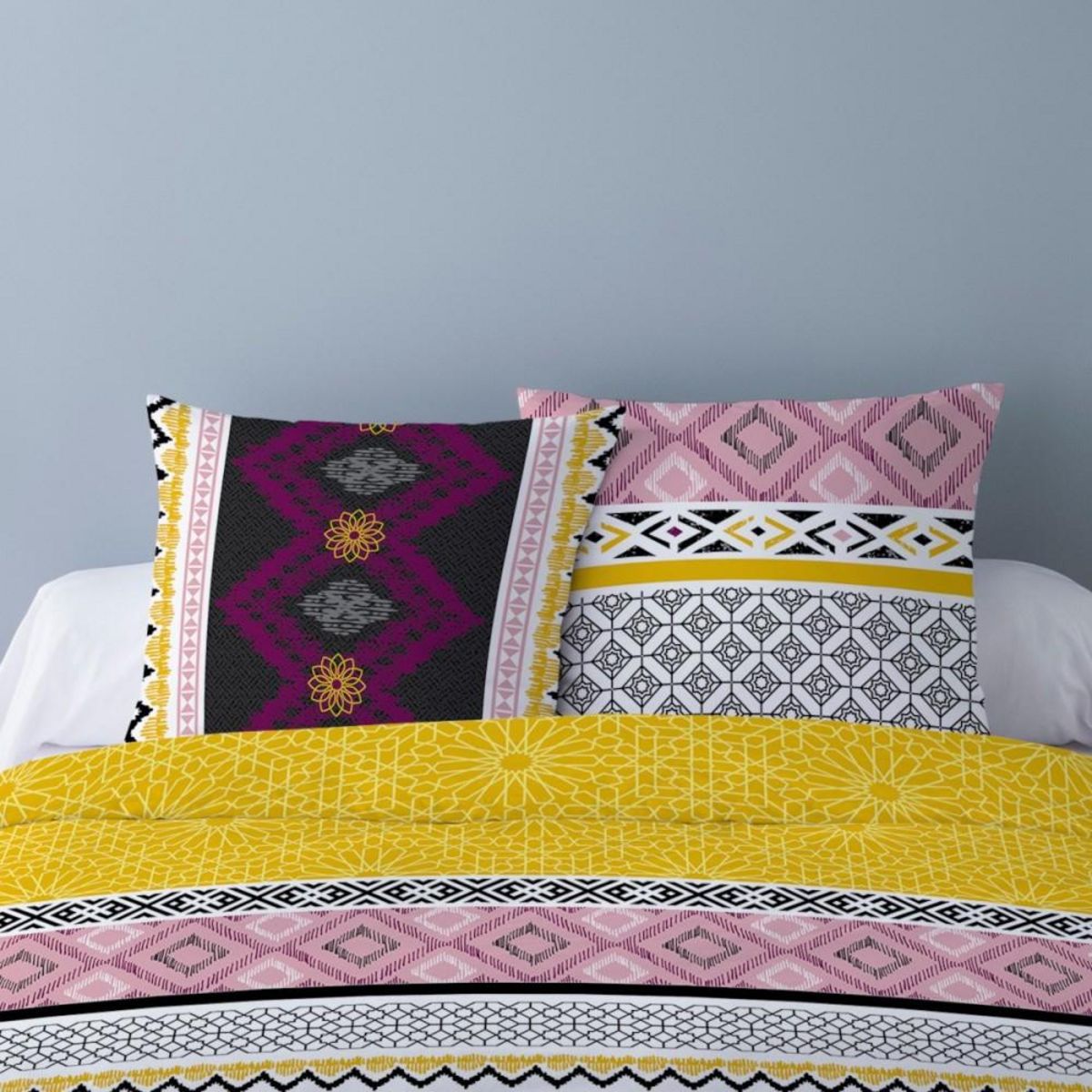 Dourev Housse de couette 240x220 RAZO + 2 taies 100% coton