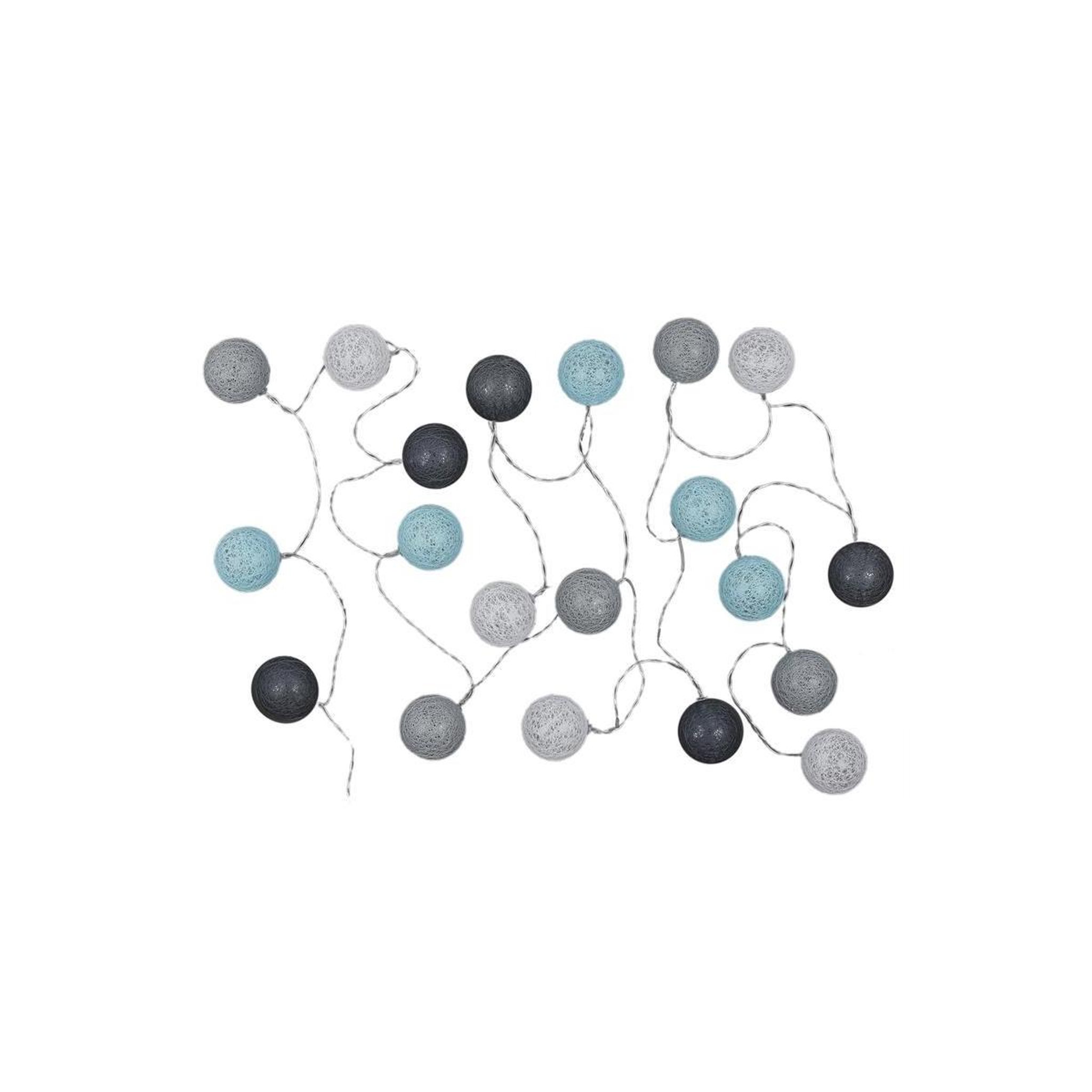 Voir la diapositive 1 : The Home Deco Factory Guirlande lumineuse à led  20 boules  315cm bleu & gris