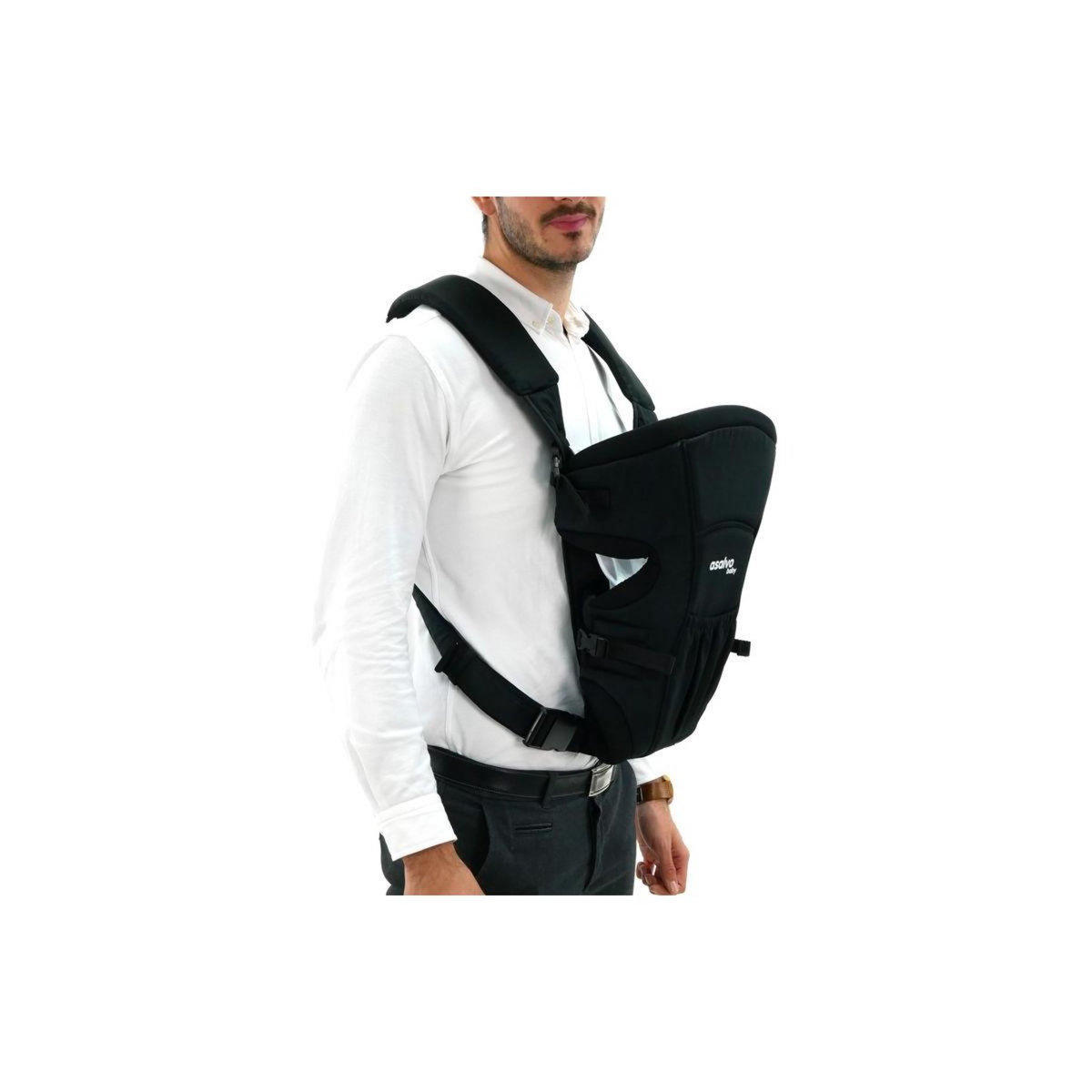 Asalvo Porte-bébé ergonomique noir - Édition 2020 pour un confort optimal