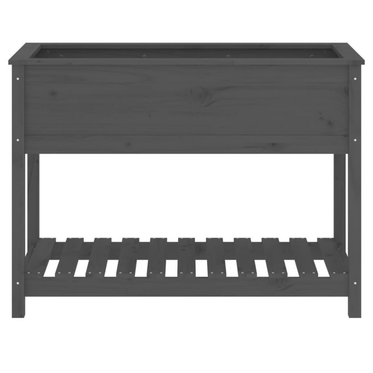 VIDAXL Jardiniere avec etagere Gris 111,5x54x81 cm Bois massif de pin