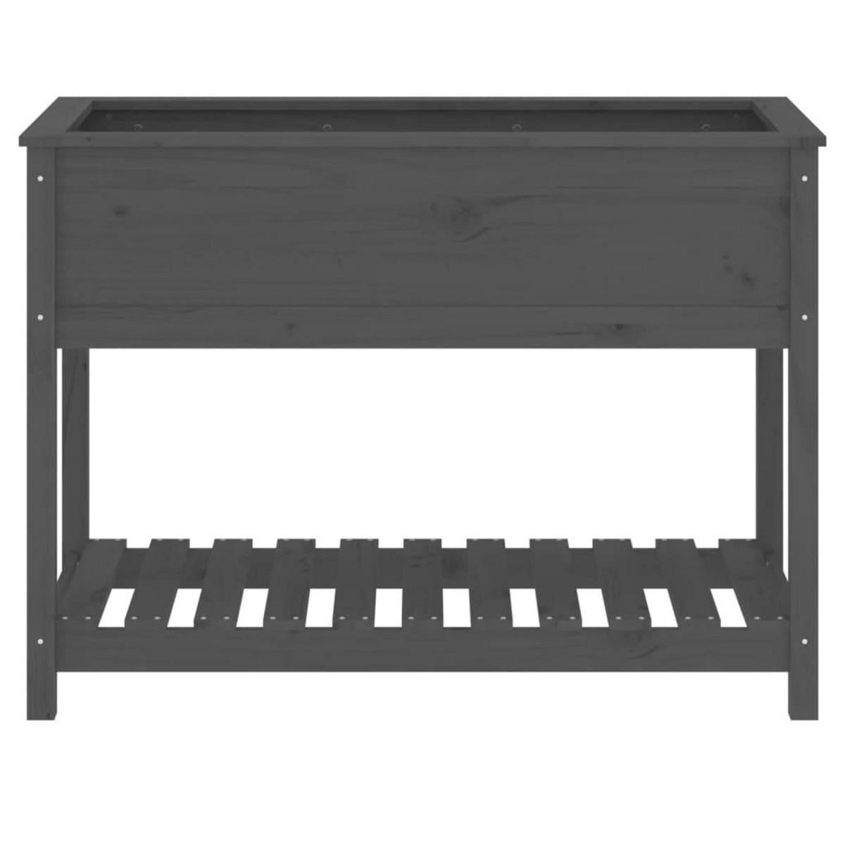 VIDAXL Jardiniere avec etagere Gris 111,5x54x81 cm Bois massif de pin