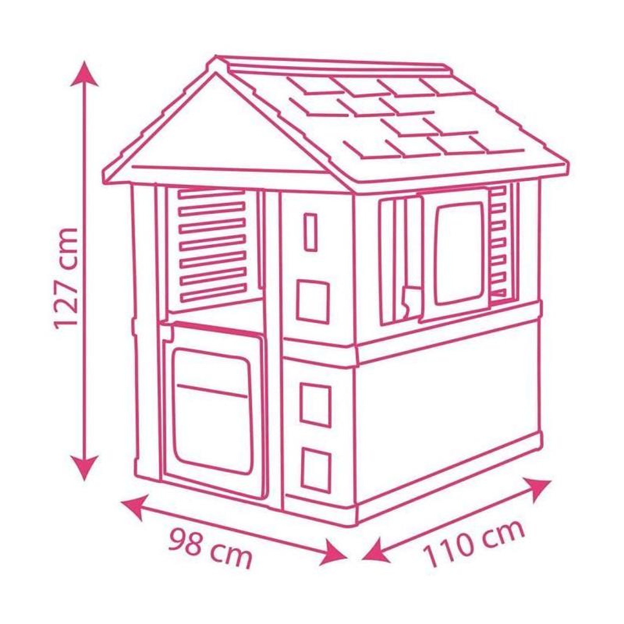 Voir la diapositive 4 : SMOBY Smoby - Corolle - Maison enfant - 110 x 98 x 127cm - Fenetres coulissantes - Traitement anti-UV -Rose