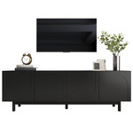 MERAX Meuble tv noir 175 cm mdf