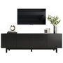 Voir la diapositive 1 : MERAX Meuble tv noir 175 cm mdf