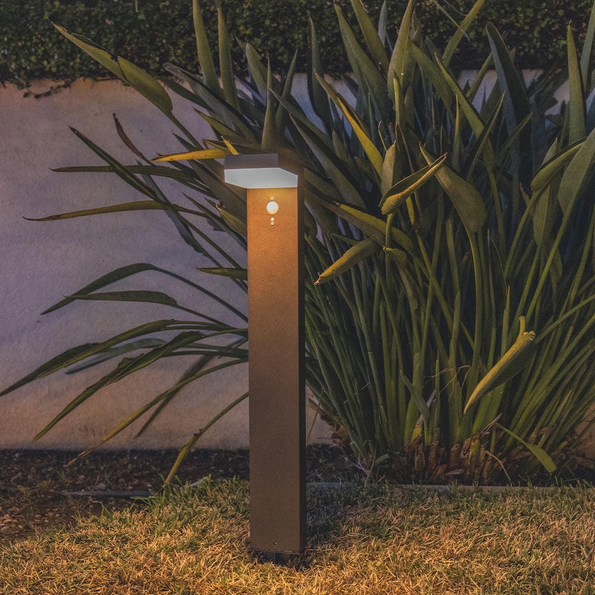 Lumisky Balise solaire à fixer ou à planter CENOVA Marron Aluminium H50cm