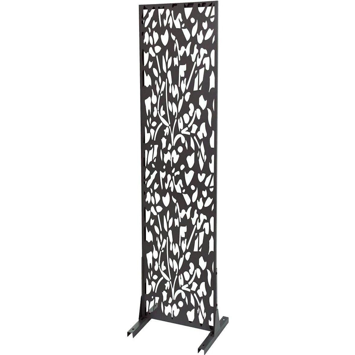 Habitat et Jardin Clôture décorative en métal  Flower  50 x 150 cm - Anthracite