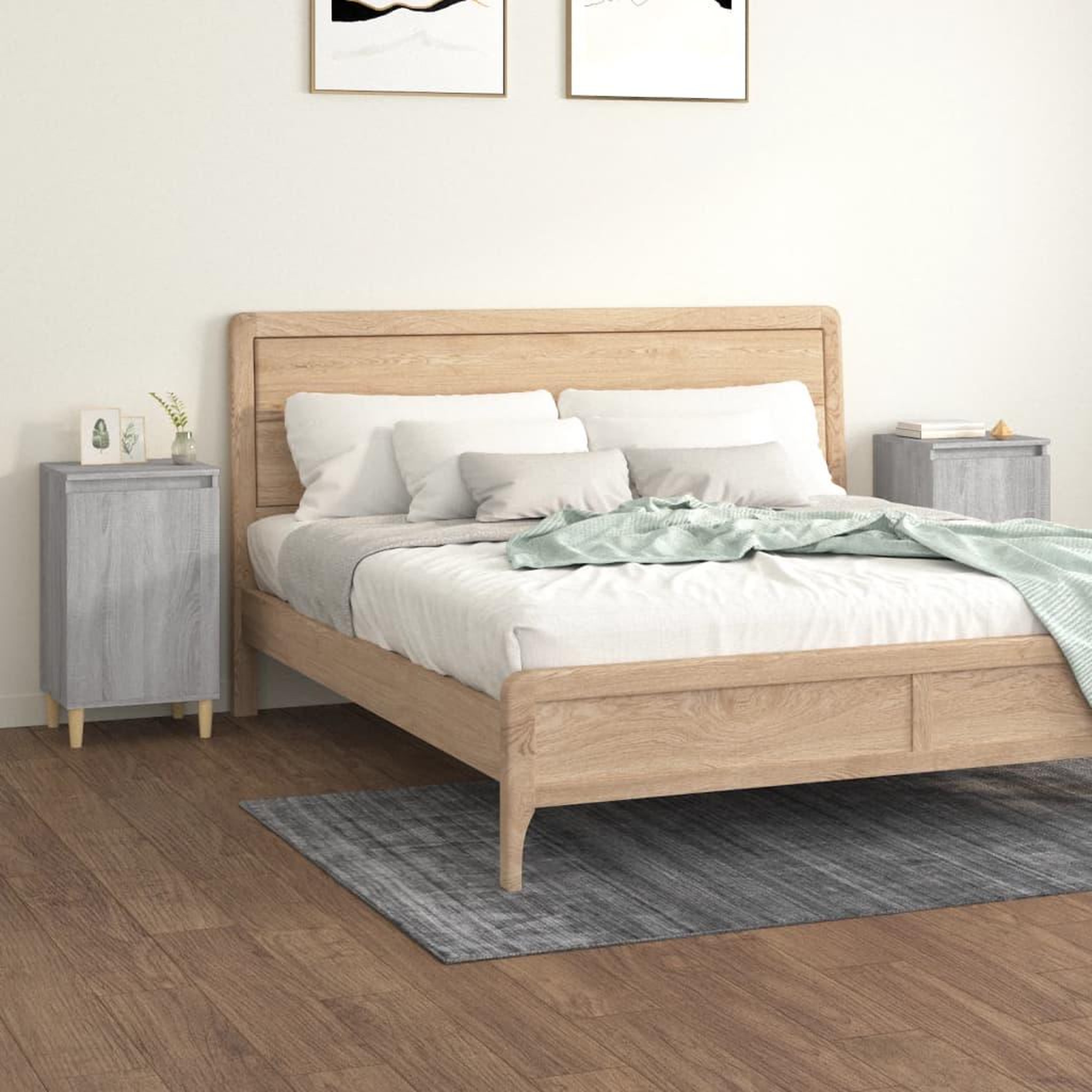 Voir la diapositive 1 : VIDAXL Tables de chevet 2 pcs sonoma gris 40x35x70cm bois d'ingenierie