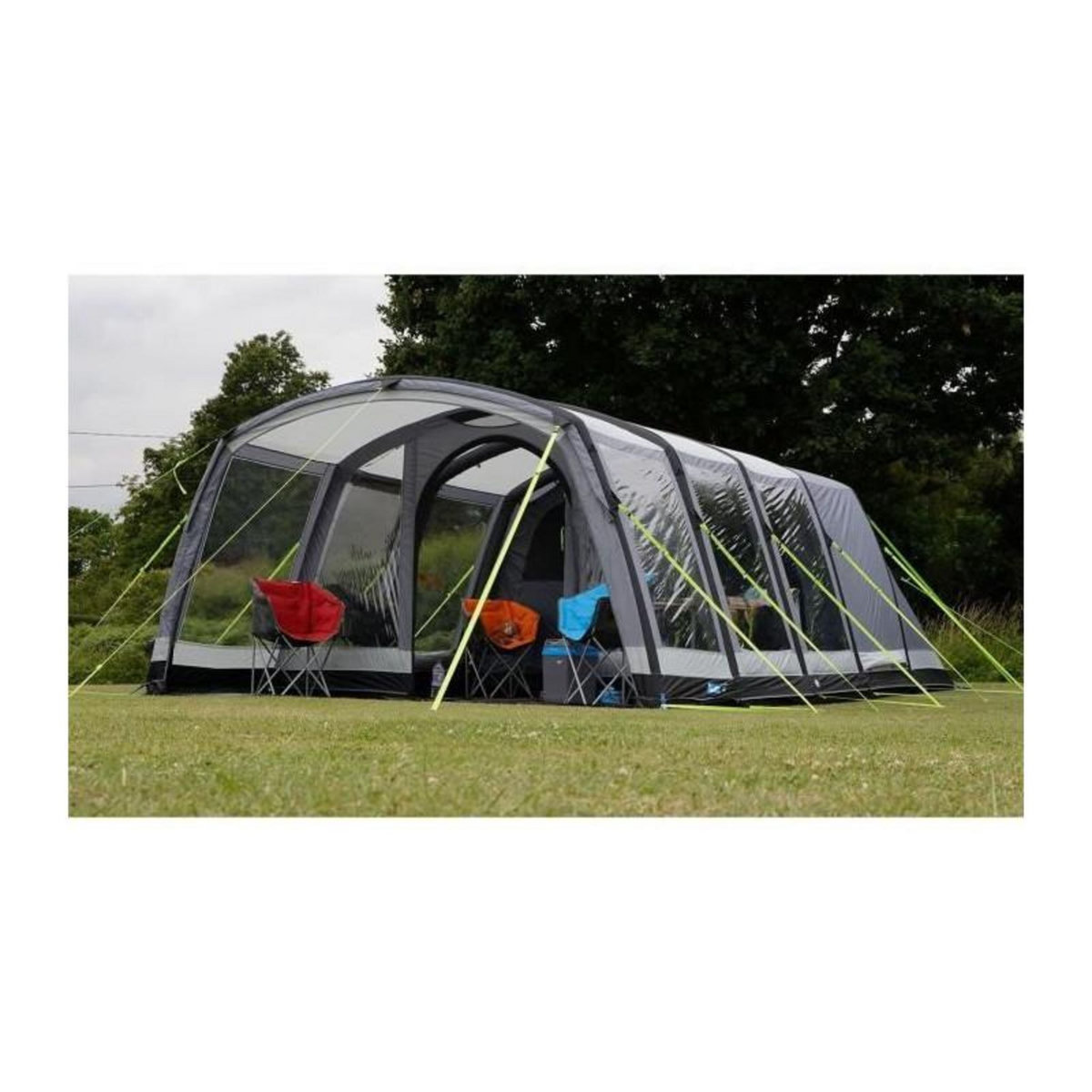 KAMPA Tente de camping gonflabe - 6 places - KAMPA - Hayling 6 AIR - Gris et noir
