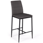Voir la diapositive 4 : ID MARKET Lot de 4 tabourets ROMANE en PVC gris design contemporain chaises de bar rembourrées