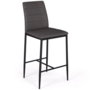 Voir la diapositive 4 : ID MARKET Lot de 4 tabourets ROMANE en PVC gris design contemporain chaises de bar rembourrées