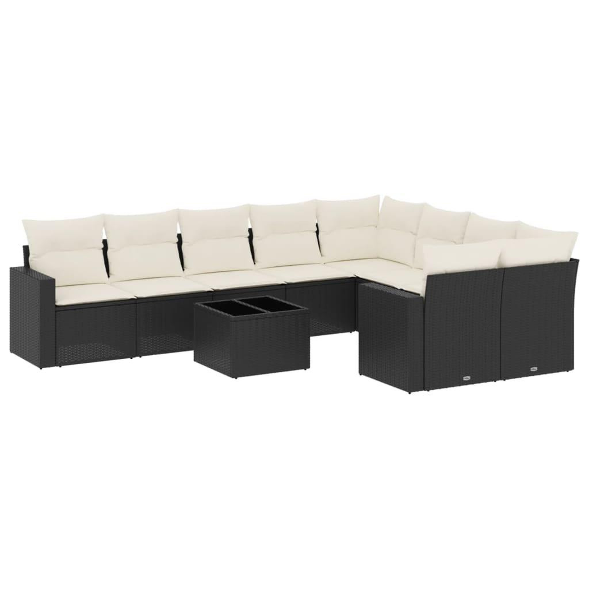 Voir la diapositive 2 : VIDAXL Salon de jardin 10 pcs avec coussins noir resine tressee