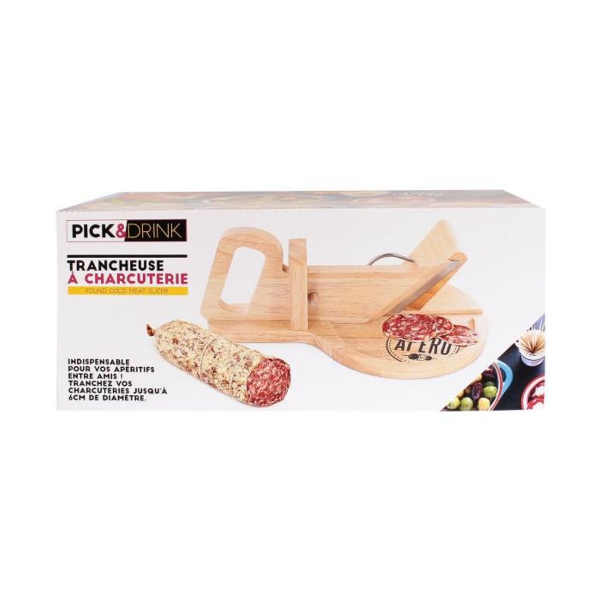 The Home Deco Factory Trancheuse à charcuterie en bois - 30 x 20 cm - Ronde