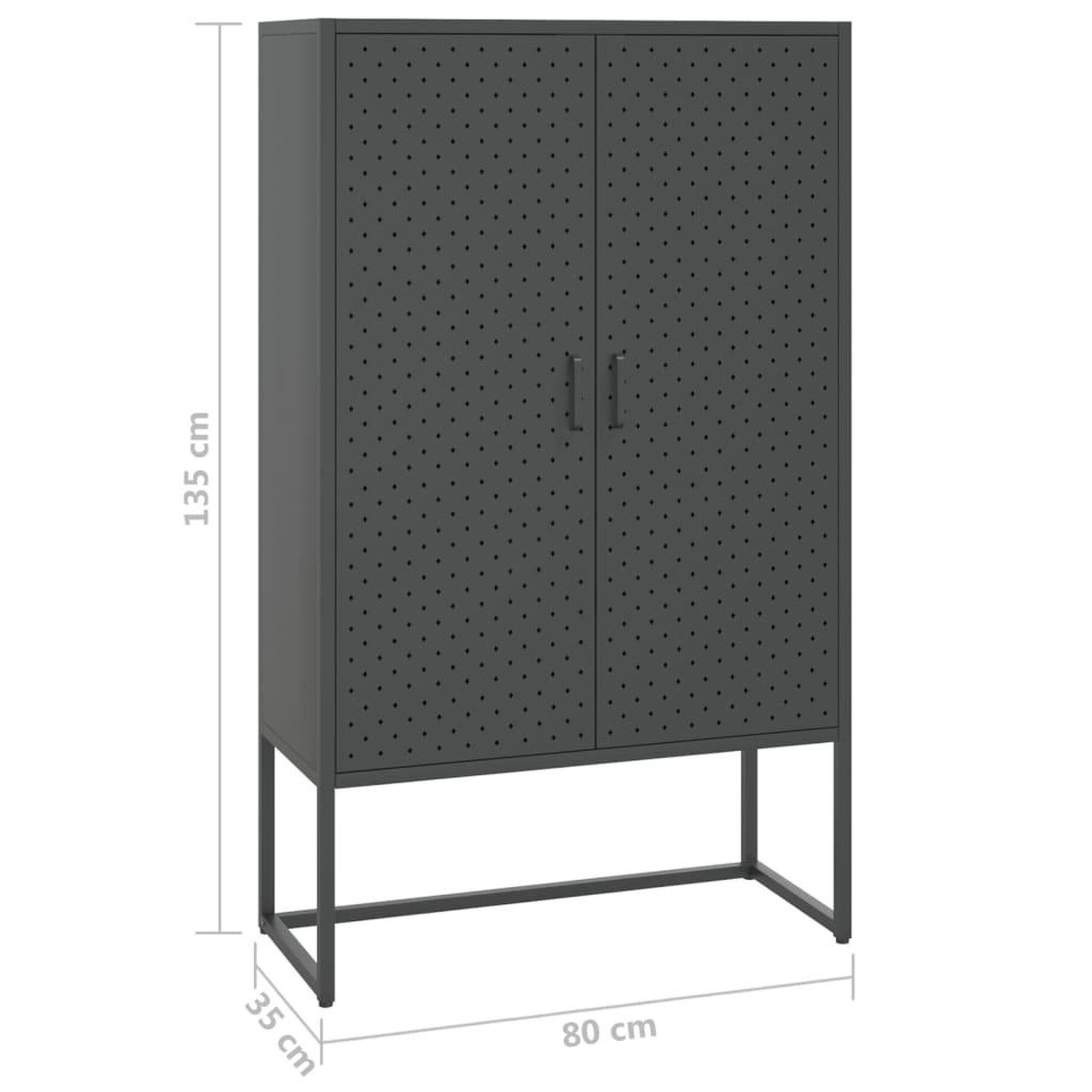 Voir la diapositive 6 : VIDAXL Buffet haut Anthracite 80x35x135 cm Acier