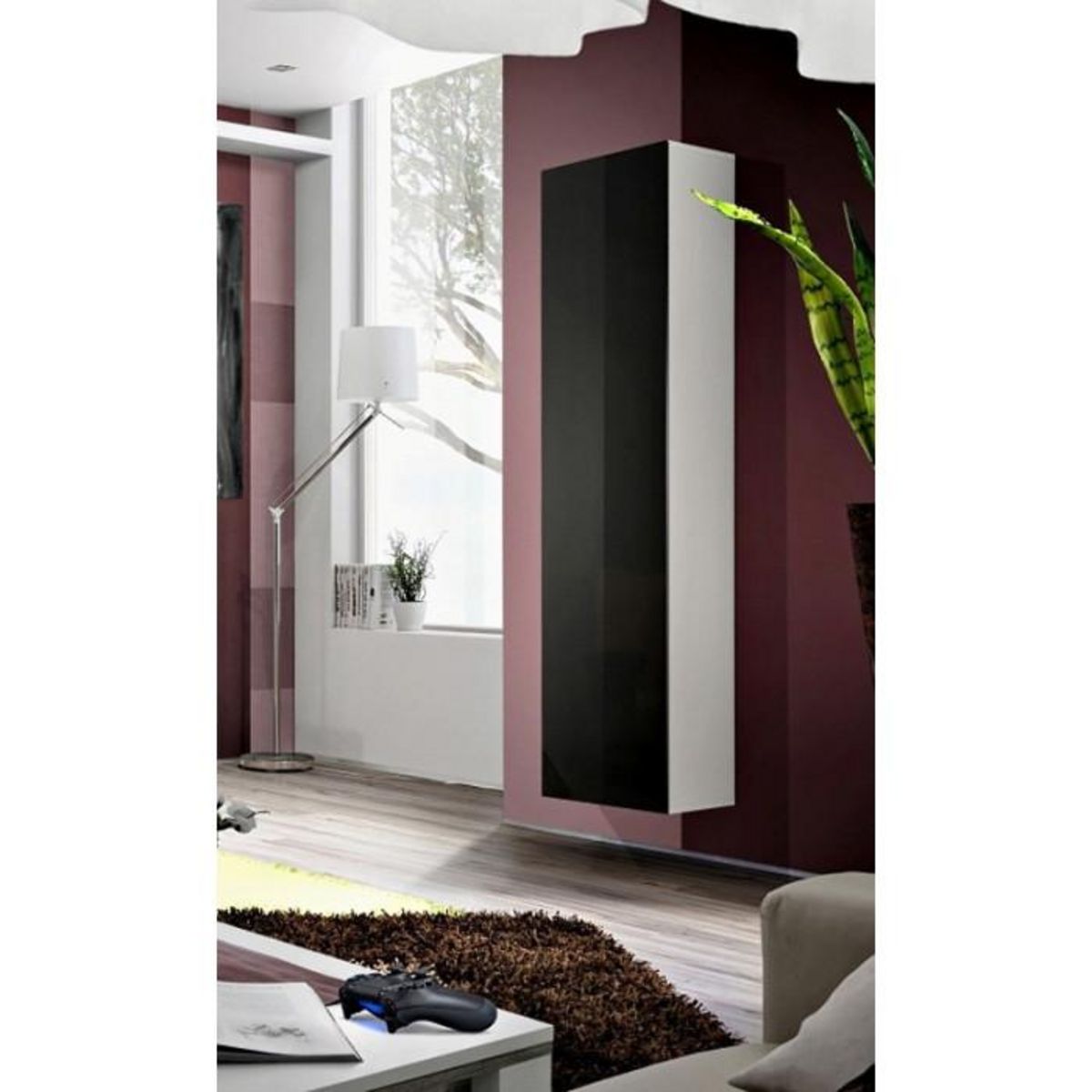 Paris Prix Vitrine Murale Design  Fly I  170cm Noir & Blanc