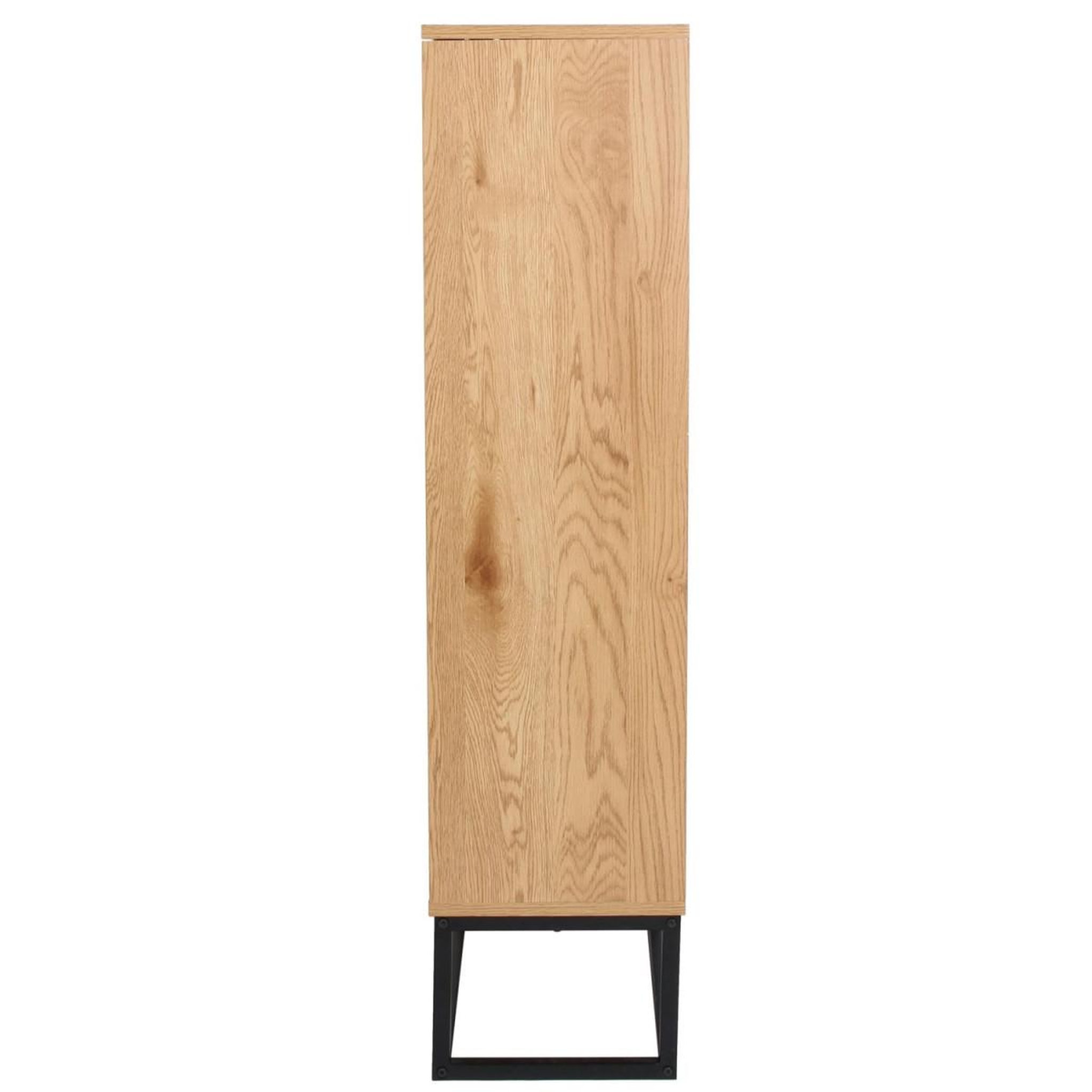 Voir la diapositive 4 : The Home Deco Factory Bibliothèque Design  Abbott  120cm Naturel & Noir