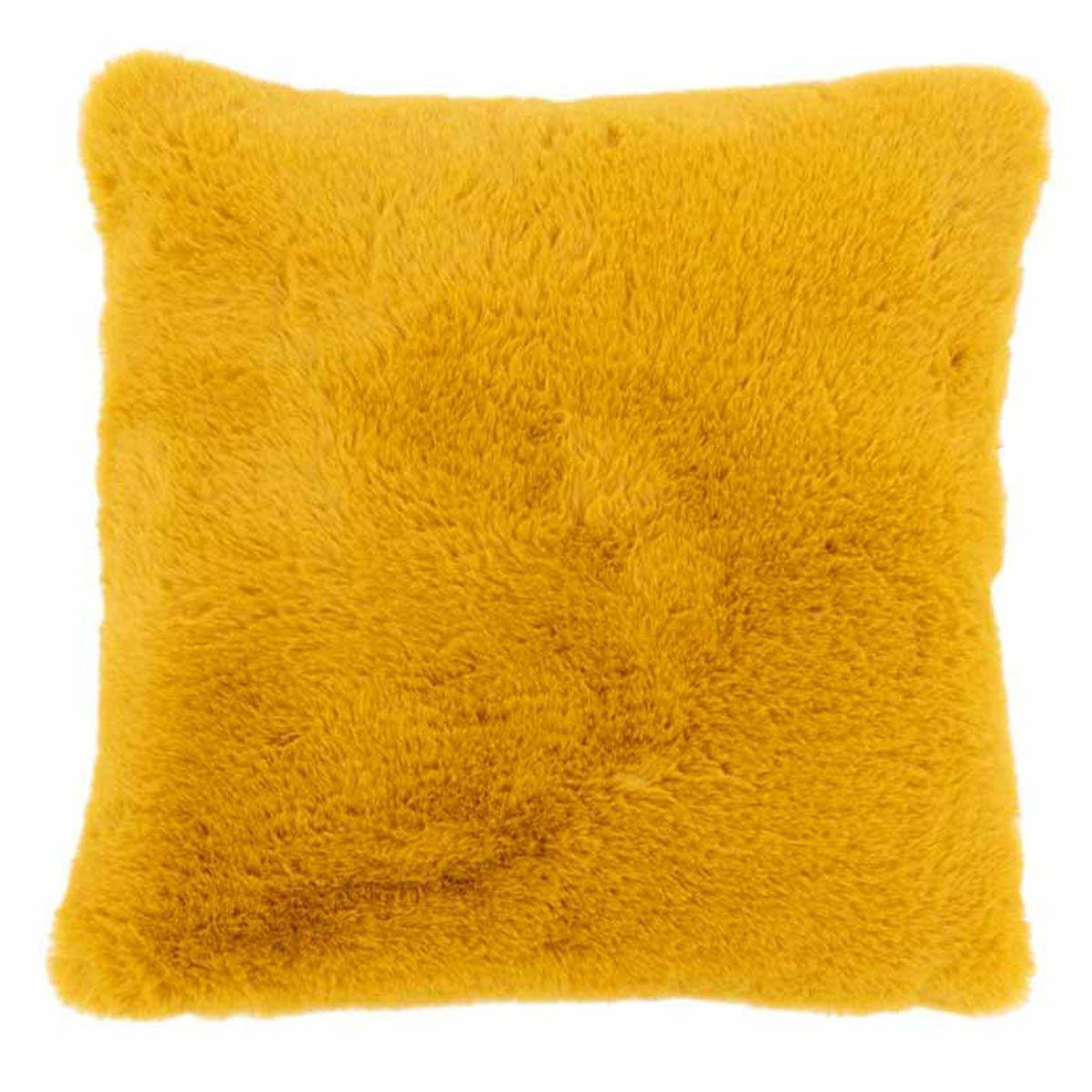 Voir la diapositive 1 : J-LINE Coussin imitation fourrure  cutie  41x44cm ocre
