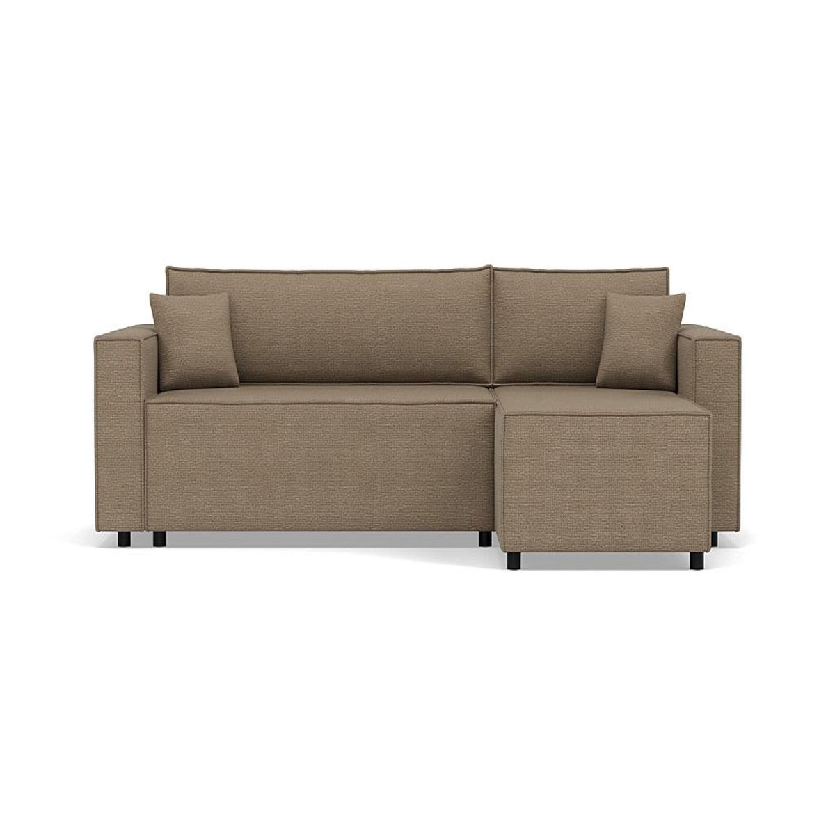 BEST MOBILIER Jonas - canapé d'angle réversible 4 places convertible avec coffre en tissu texturé