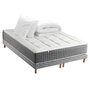 Voir la diapositive 1 : IDLITERIE Ensemble Matelas Ressort 7 zones H.28cm + Sommier + couette + oreillers Fabriqué en France MAX