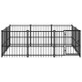 Voir la diapositive 3 : VIDAXL Chenil d'exterieur pour chiens Acier 5,63 m^2