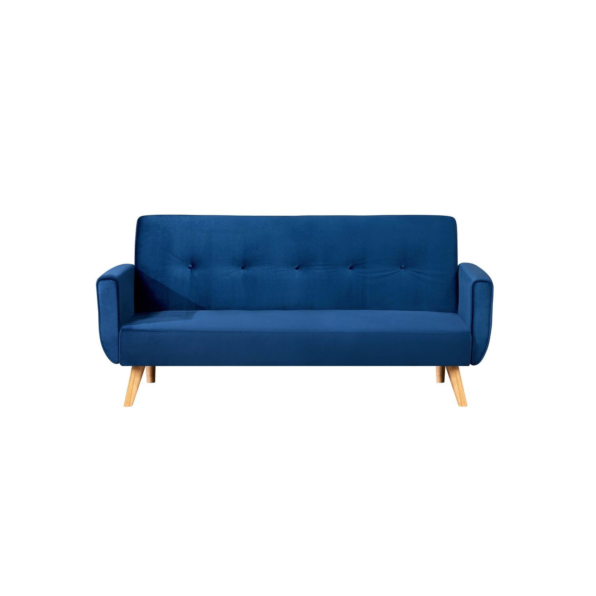 CONCEPT USINE Canapé scandinave convertible 3 places en velours bleu nuit MALMO