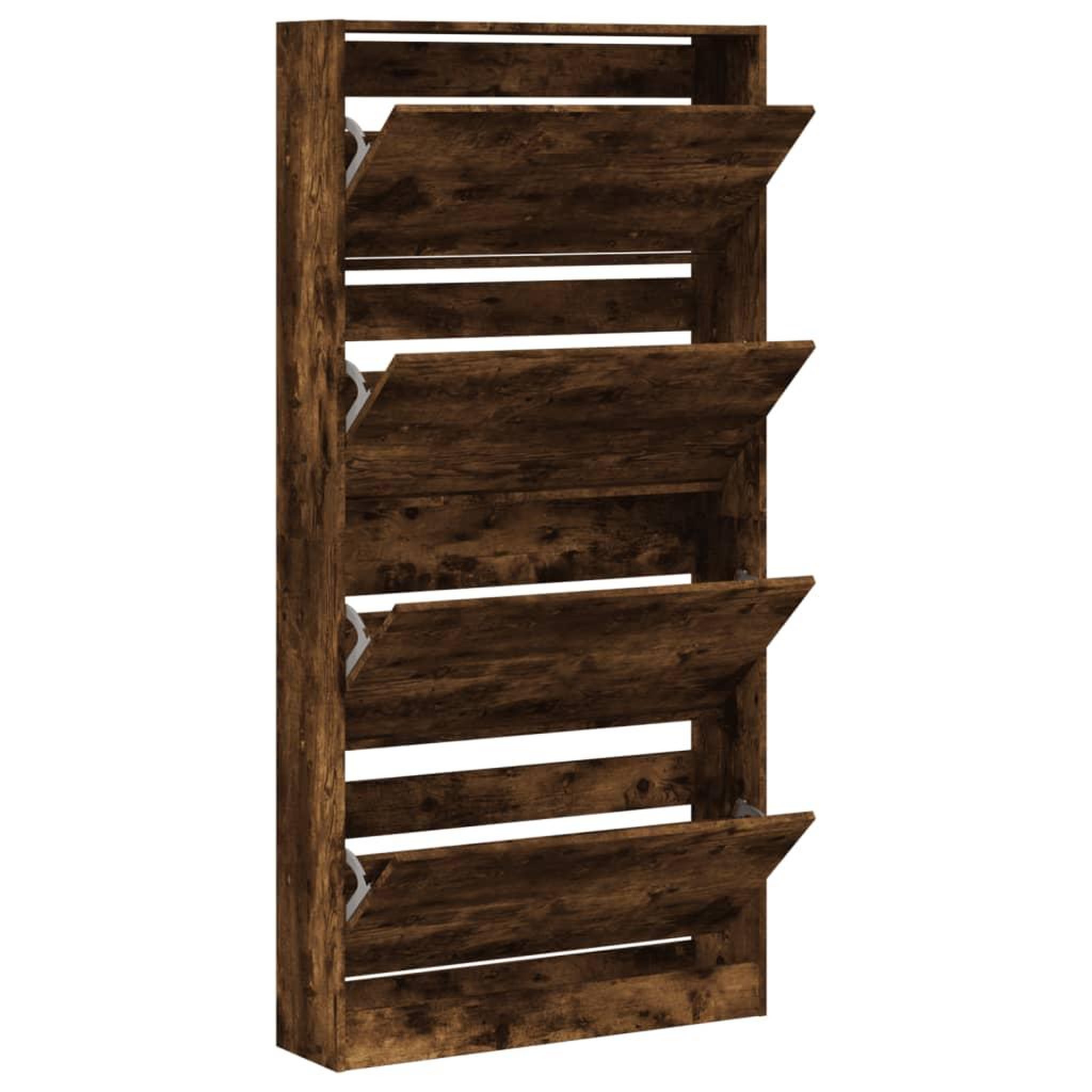 Voir la diapositive 5 : VIDAXL Armoire a chaussures 4 tiroirs rabattables chene fume