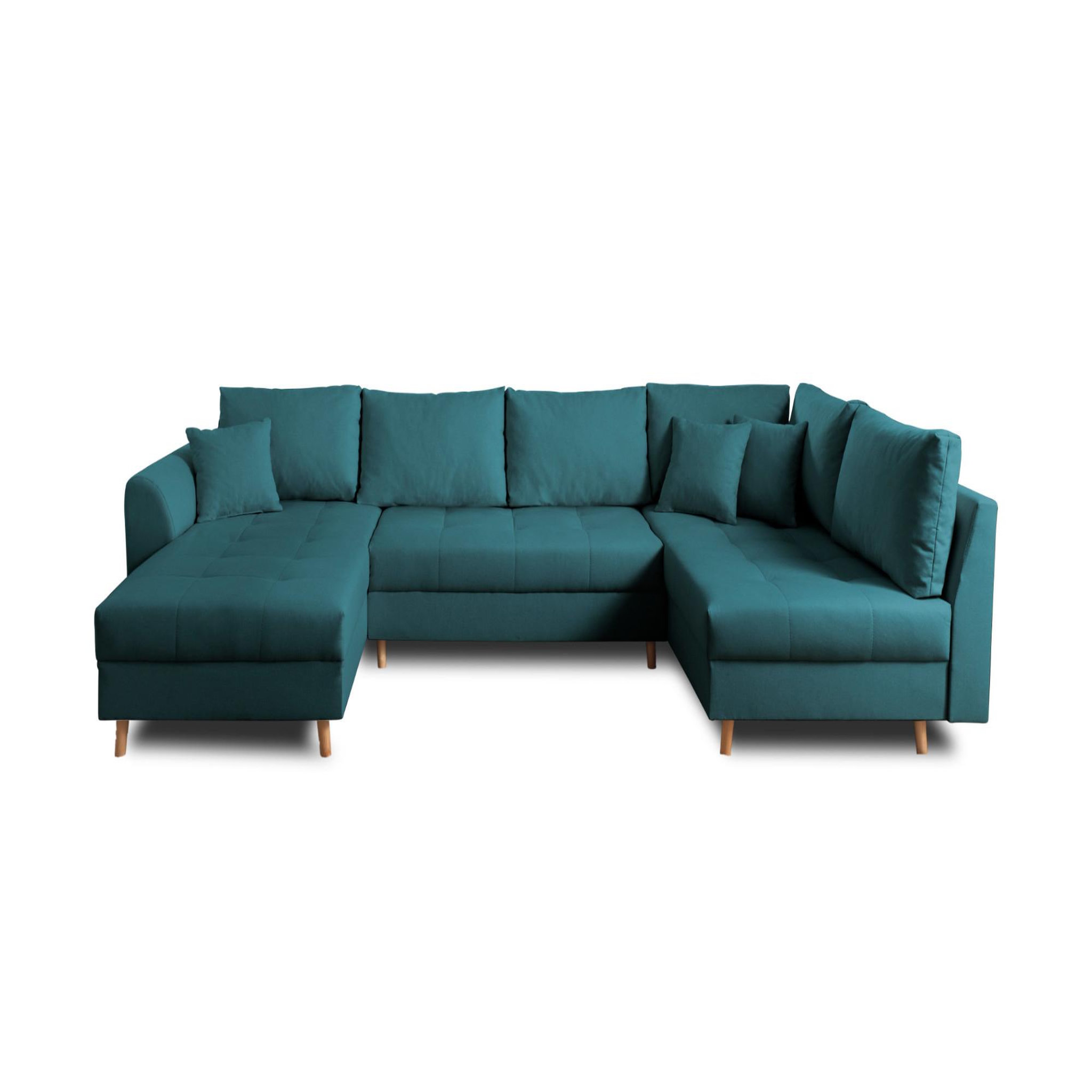 Voir la diapositive 6 : LISA DESIGN Rune - canapé panoramique - avec pouf d'appoint - 7 places - style scandinave - droit
