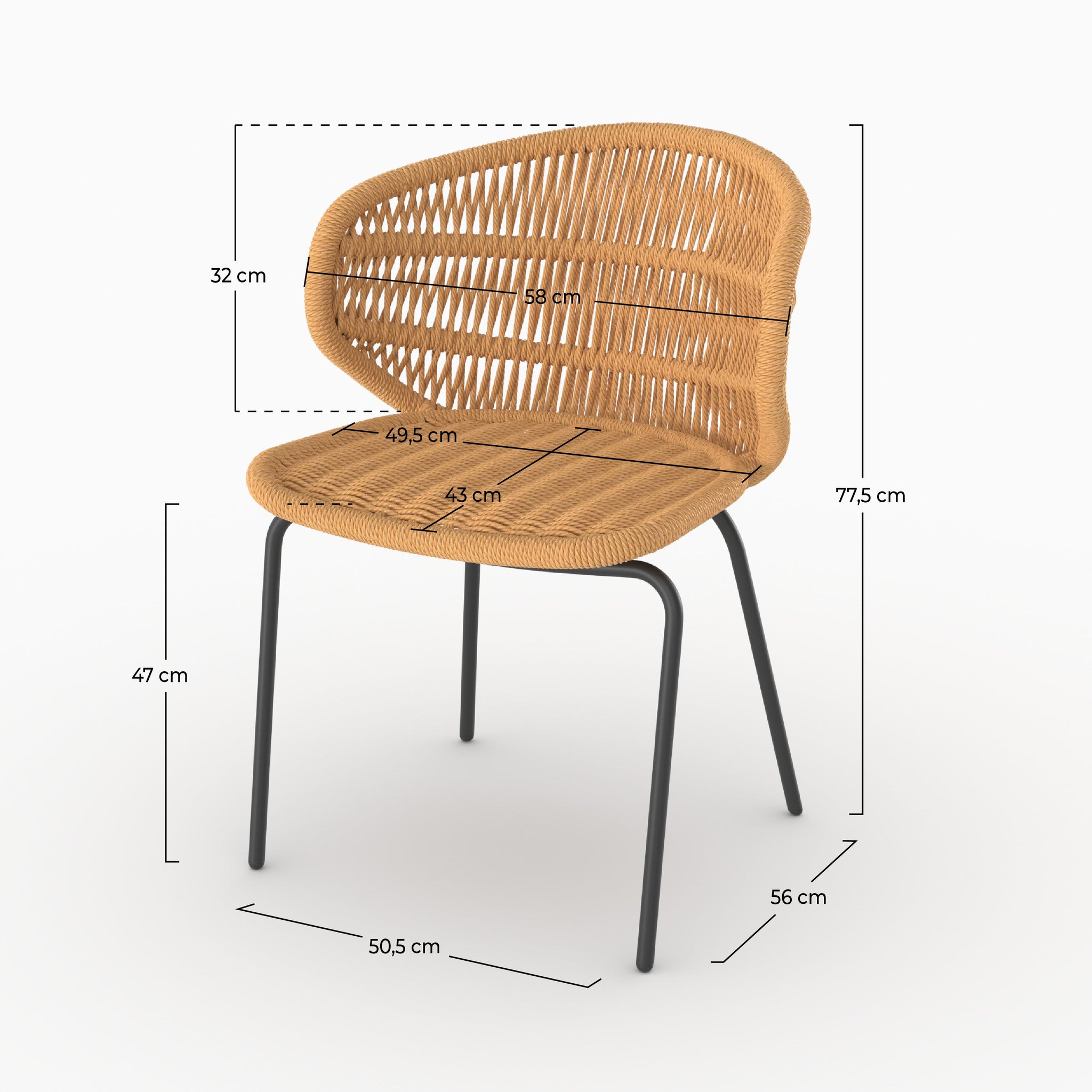 Voir la diapositive 4 : MAISON PAVANE Lot de 2 chaises de jardin en rotin synthétique-lara