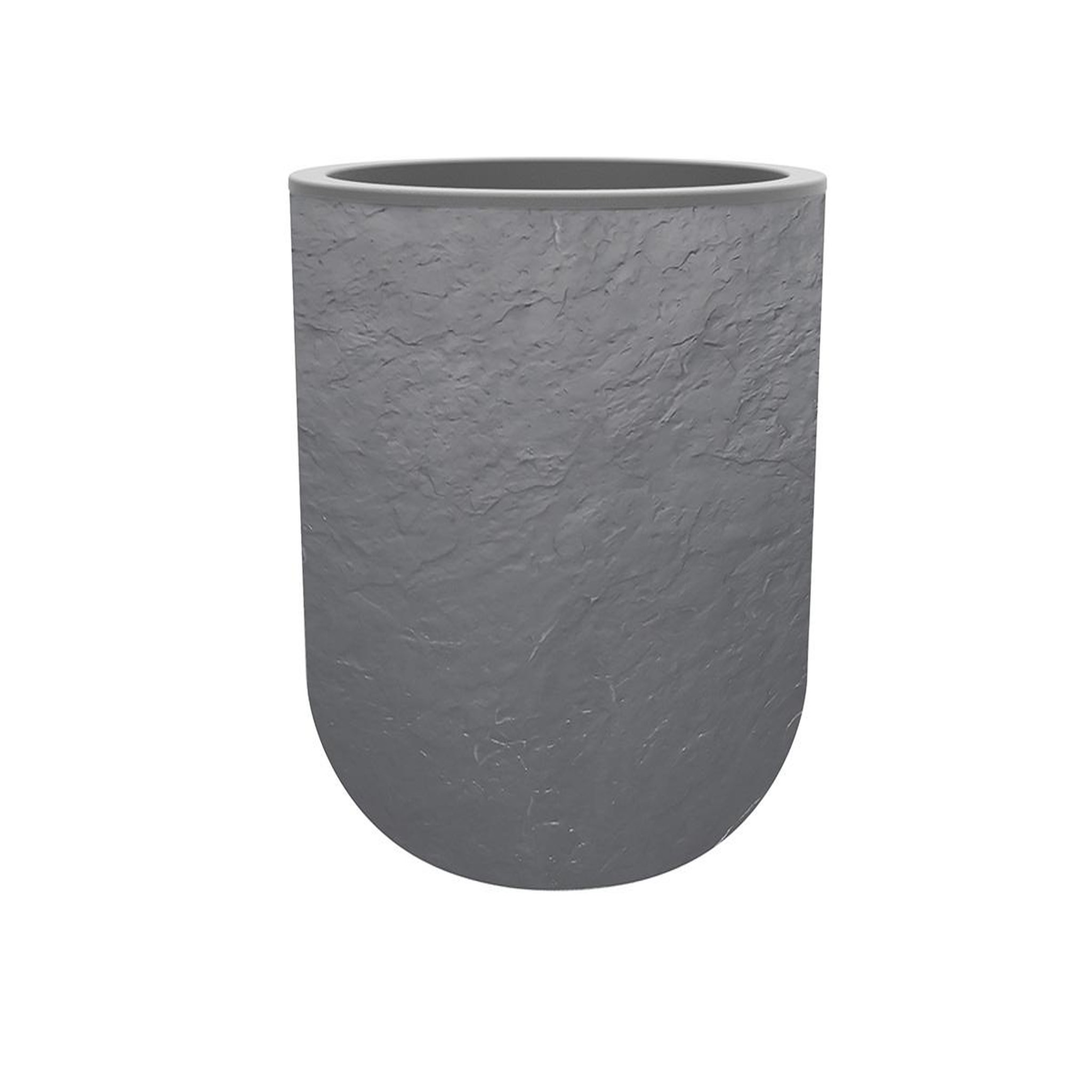 Eda Pot de fleurs rond en plastique Volcania UP gris galet - Ø 40 cm - Eda