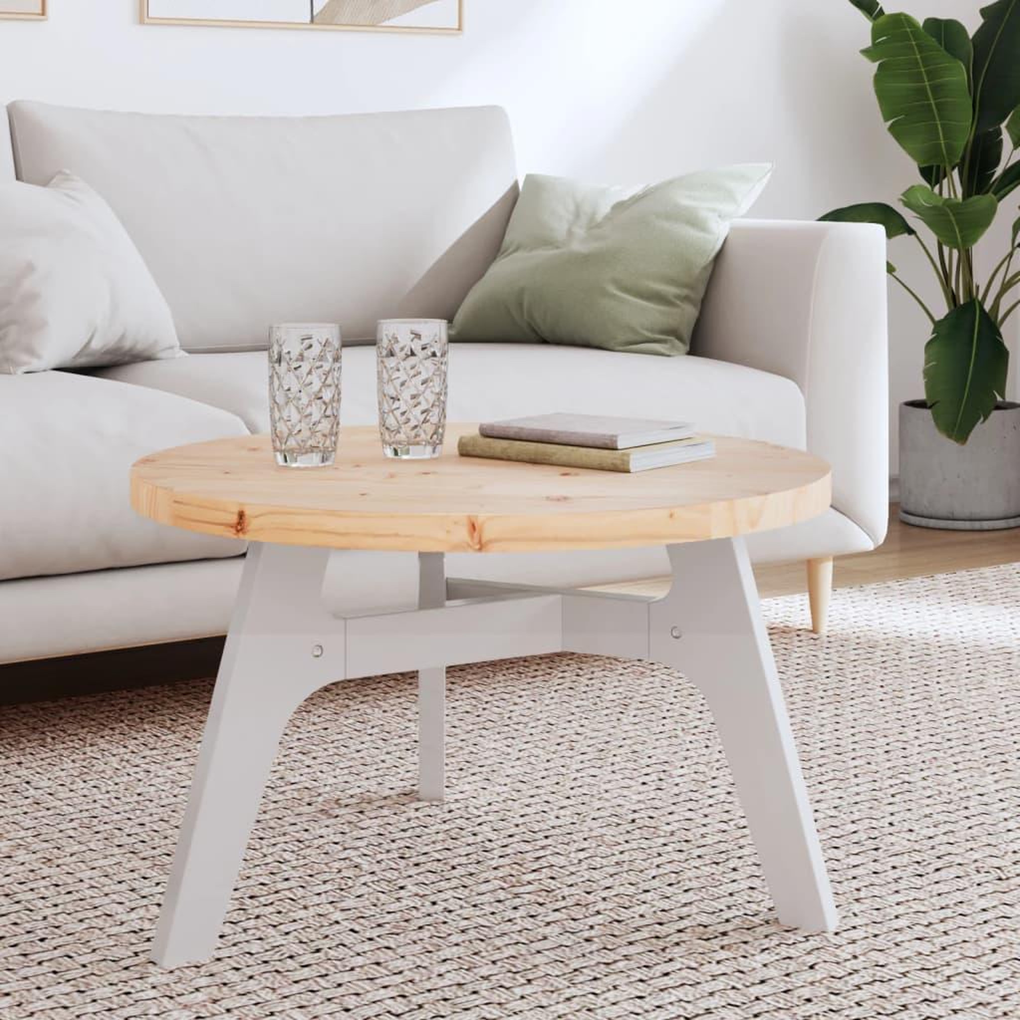 VIDAXL Dessus de table rond Ø70x3 cm bois de pin massif