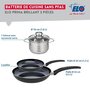Voir la diapositive 2 : ELO Ensemble de 2 Poêles de cuisson 24 et 32 cm et 1 faitout 16 cm Elo Prima Brillant