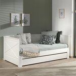 Paris Prix Pack - Lit Capitaine Amovible Enfant & Tiroir  Pino  90x200cm Blanc