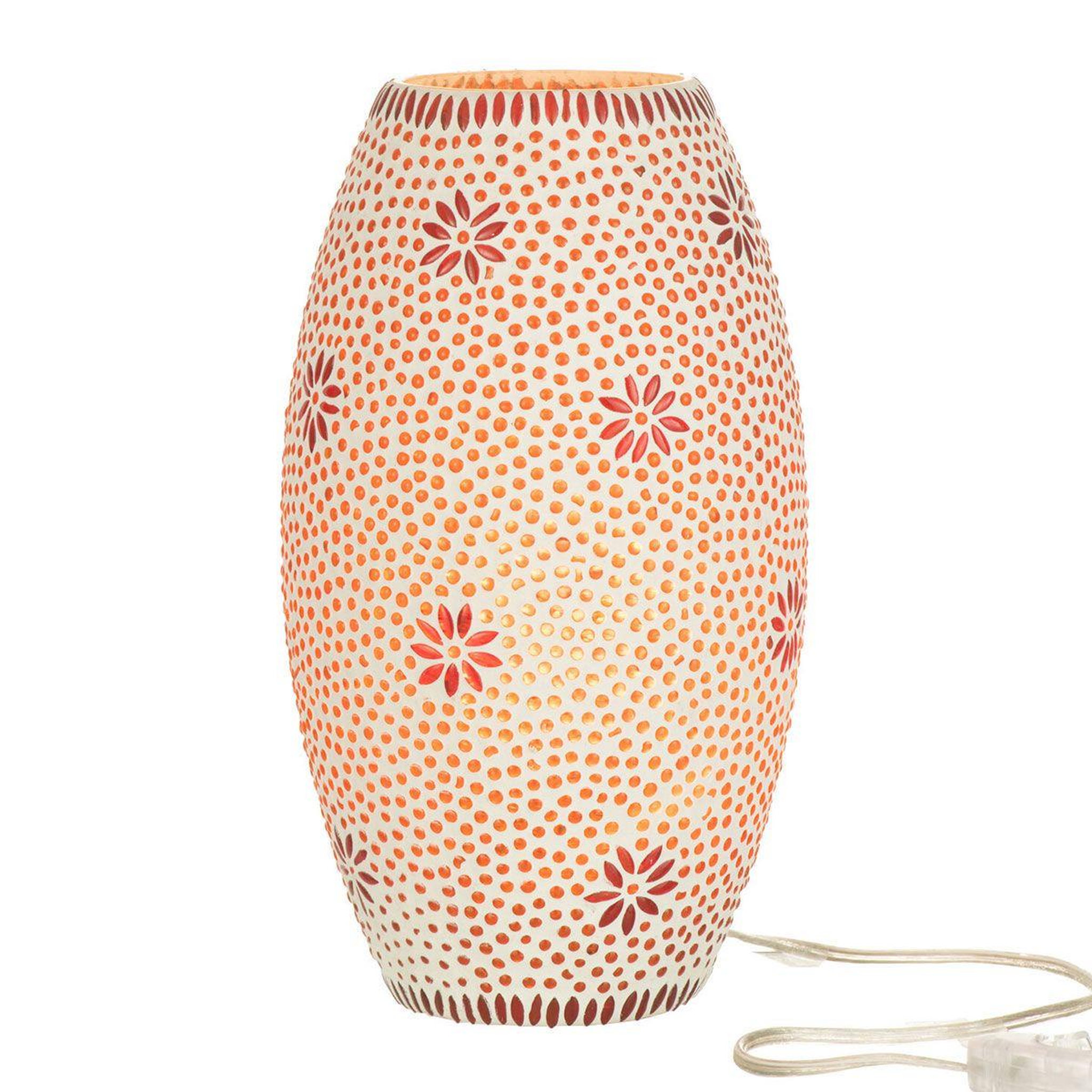 Voir la diapositive 3 : J-LINE Lampe à poser en verre  bram  28cm rouge