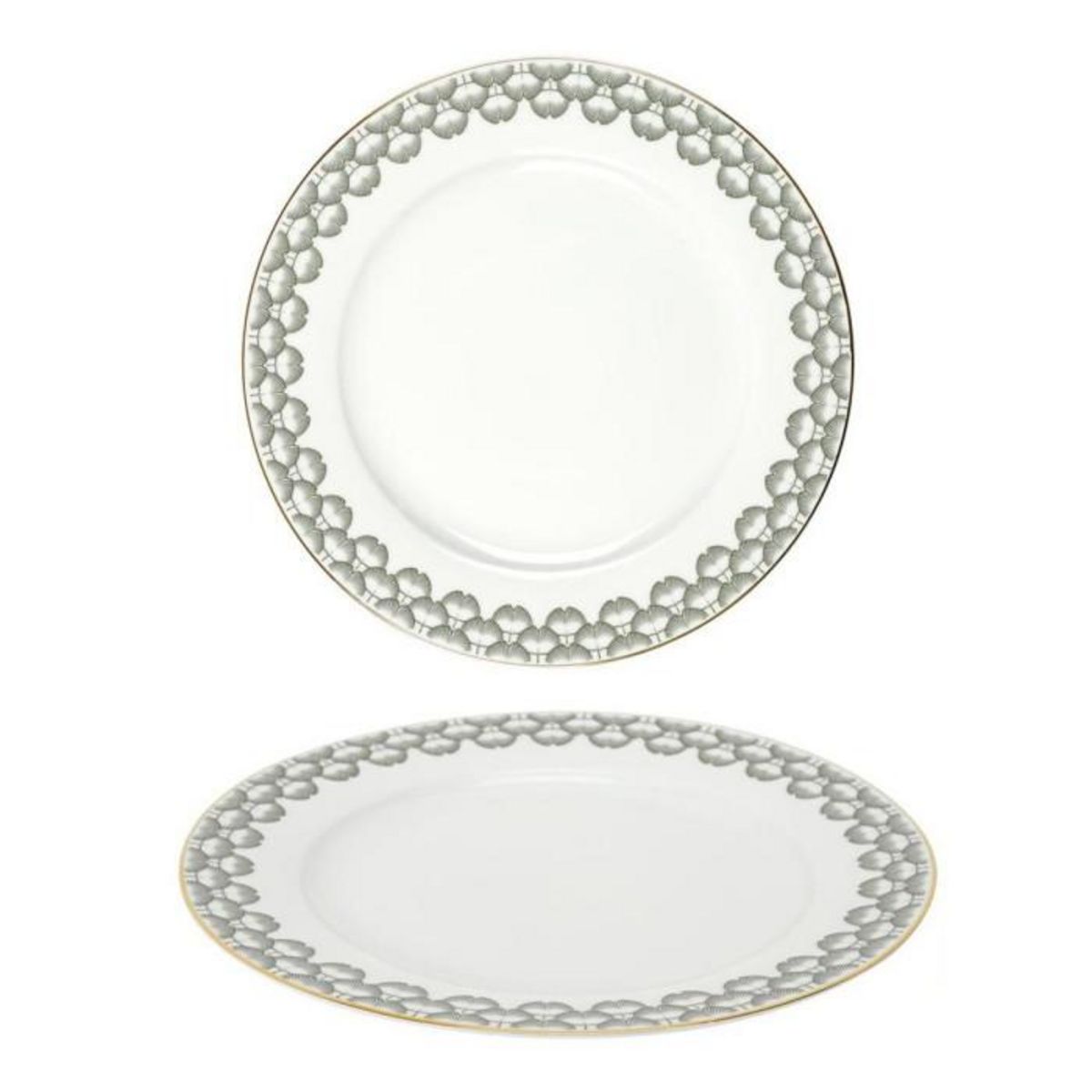 Paris Prix Service de Table 12 Pièces  Ginkolo  27cm Blanc