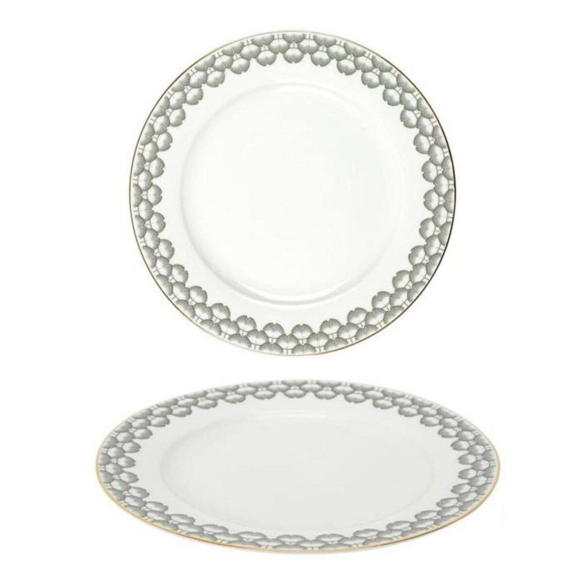 Paris Prix Service de Table 12 Pièces  Ginkolo  27cm Blanc