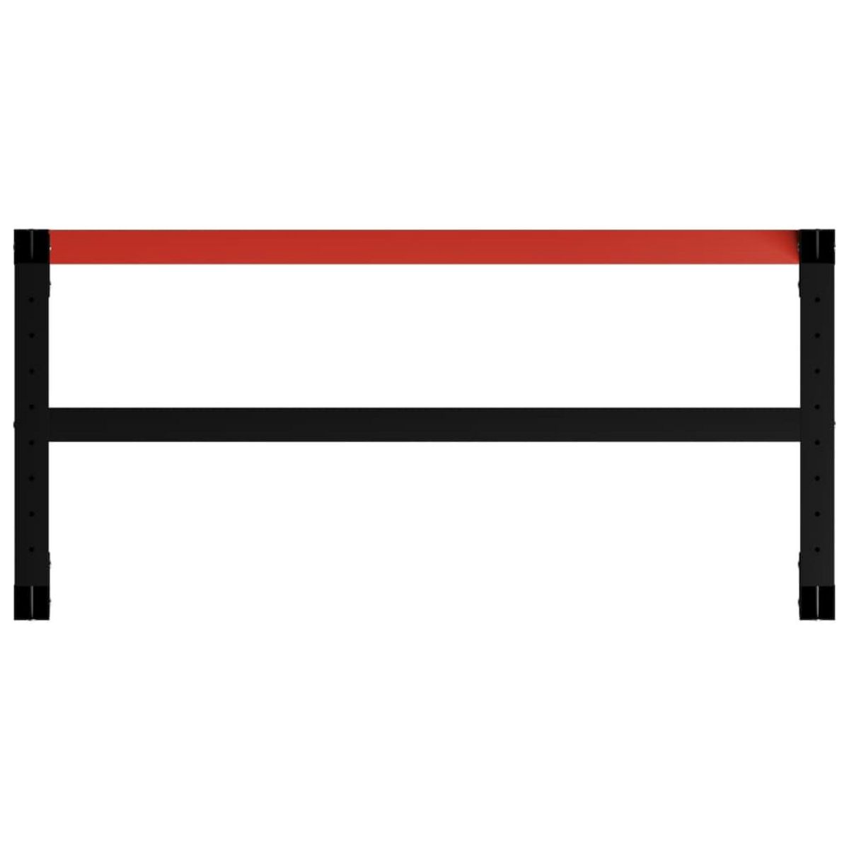 VIDAXL Cadre de banc de travail Metal 120x57x79 cm Noir et rouge