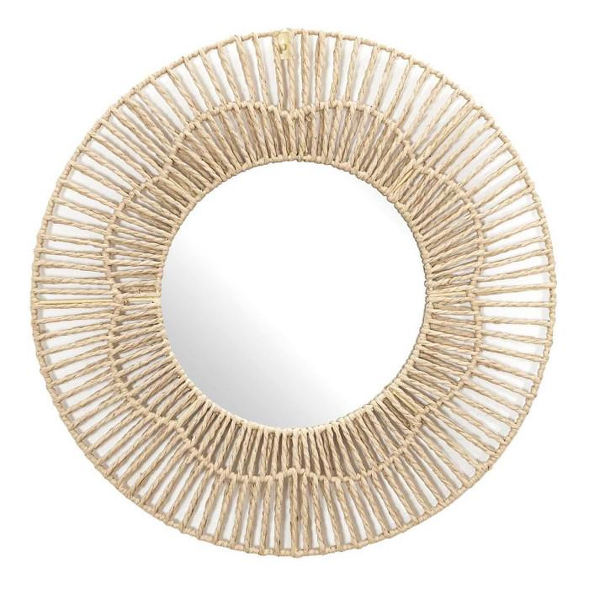 Voir la diapositive 1 : Paris Prix Miroir Mural Déco  Rond  50cm Naturel