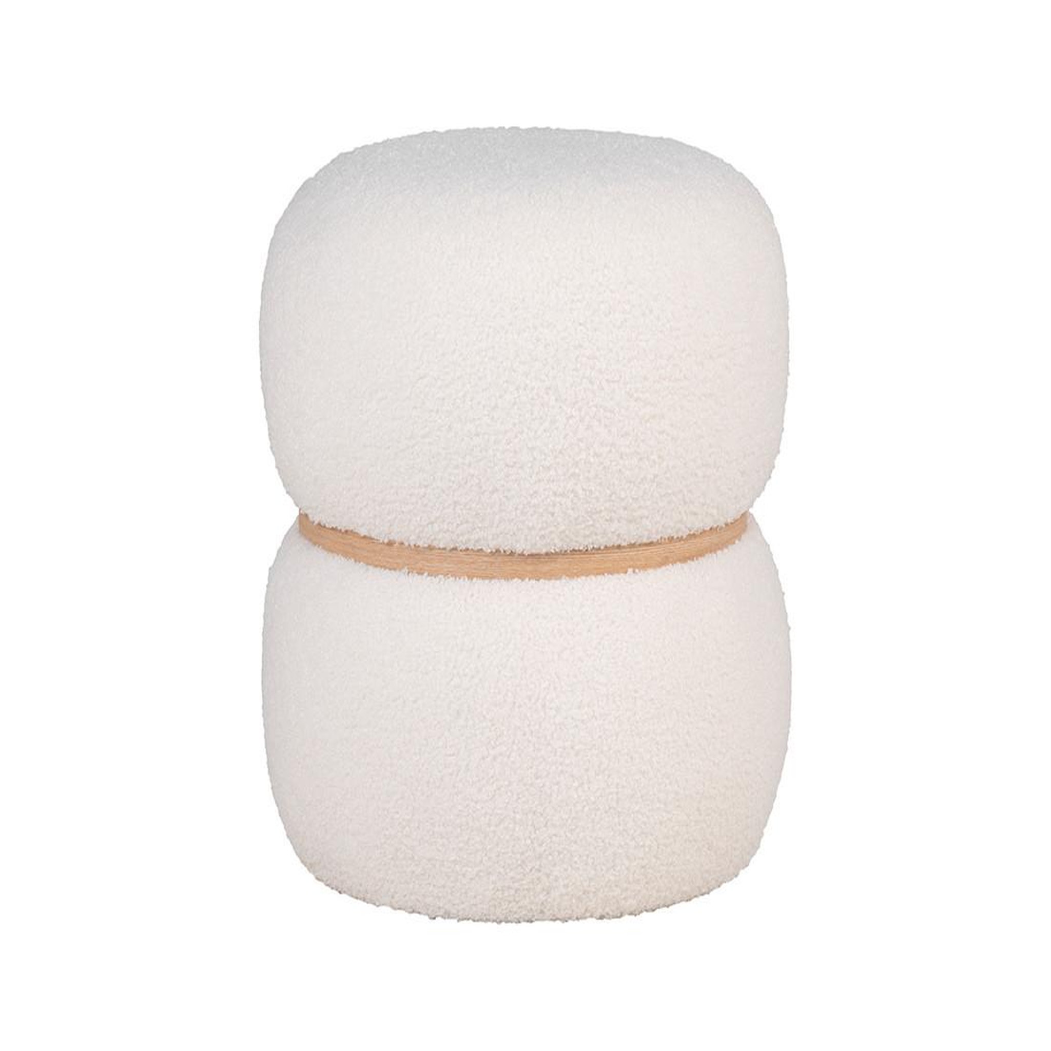 LISA DESIGN Sataya - pouf - en tissu bouclette. Coloris disponibles : Blanc