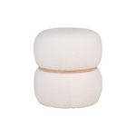 LISA DESIGN Sataya - pouf - en tissu bouclette. Coloris disponibles : Blanc