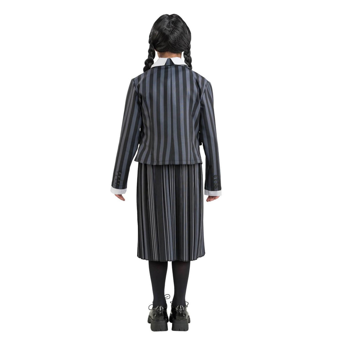 CHAKS Déguisement Uniforme Noir & Gris Mercredi - Fille - 11/12 ans (145 à 152 cm)