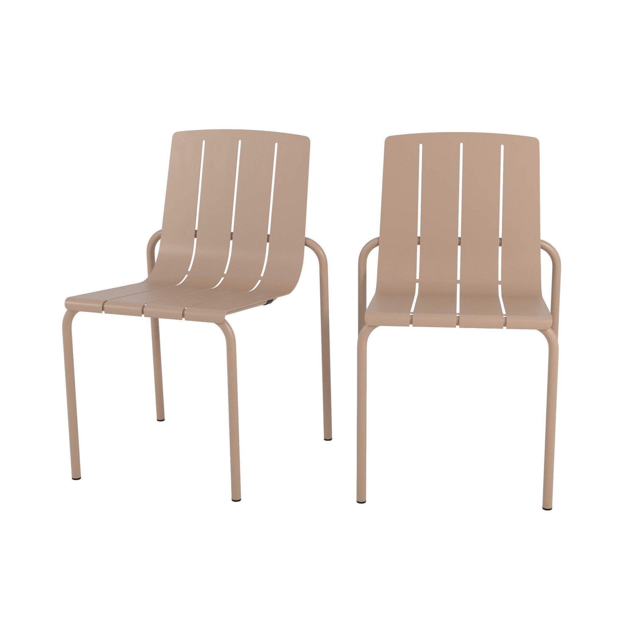 MAISON PAVANE Lot de 2 chaises de jardin en métal taupe-suna